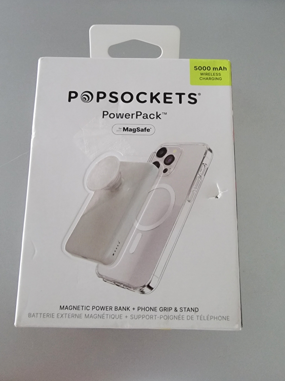 PopSockets PowerPack MagSafe Compatible Magnetic Power Bank in White